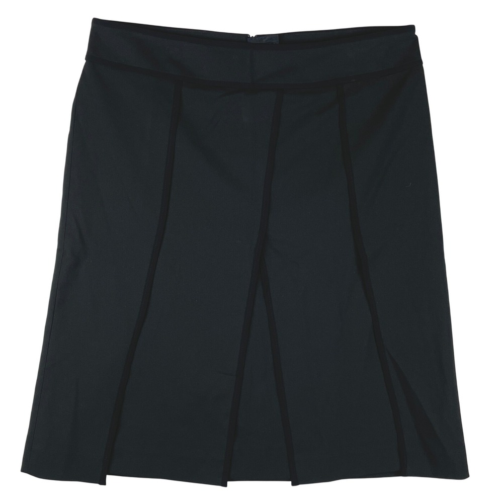 Mexx Womens Black Paneled Knee Length Skirt Size 10 Office Professional Trimmed